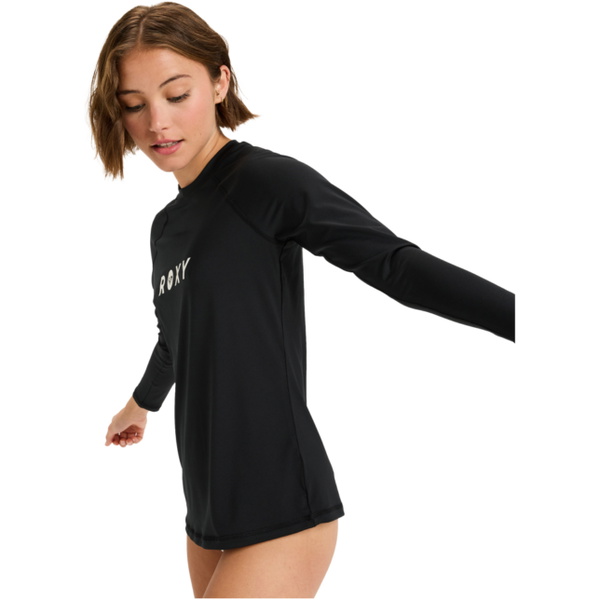 2026 Roxy Womens Essentials Long Sleeve Rash Vest ERJWR03878 - Anthracite